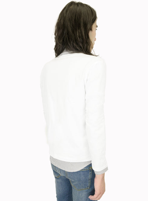 VNeck LS Tee White - M325811HYB